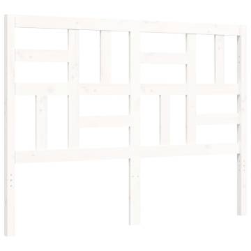 White Bed Frame with Headboard 120x200 cm - Solid Wood