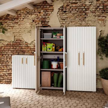 Keter Low Storage Cabinet - Groove Beige & Sand | Hipomarket