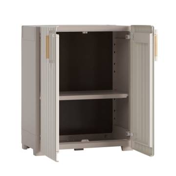 Keter Low Storage Cabinet - Groove Beige & Sand | Hipomarket