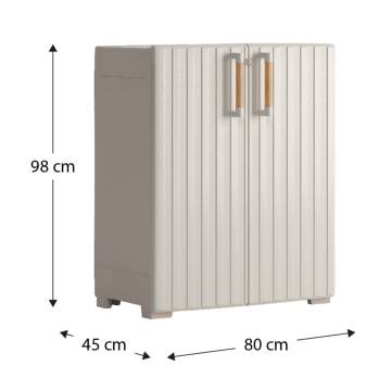 Keter Low Storage Cabinet - Groove Beige & Sand | Hipomarket