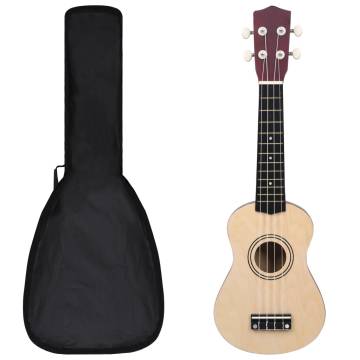 Soprano Ukulele Set with Bag for Kids - 21" Light Wood