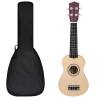 Soprano Ukulele Set with Bag for Kids Light Wood 21" Colour light brown Size 21" 