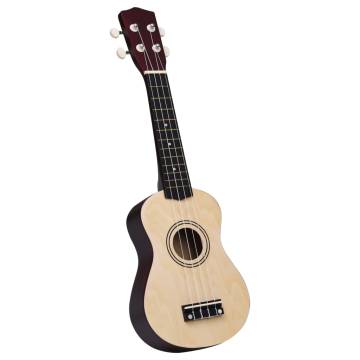 Soprano Ukulele Set with Bag for Kids - 21" Light Wood