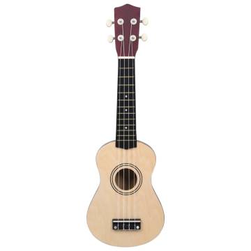 Soprano Ukulele Set with Bag for Kids - 21" Light Wood