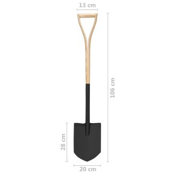 Garden Point Shovel YD Grip Steel and Ashwood - Durable Design