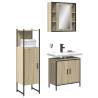 3 Piece Bathroom Cabinet Set Sonoma Oak Engineered Wood Colour sonoma oak Number of 1 Number of Pieces 