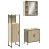 3 Piece Bathroom Cabinet Set - Sonoma Oak Engineered Wood