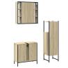 3 Piece Bathroom Cabinet Set - Sonoma Oak Engineered Wood