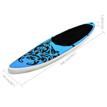 Inflatable Stand Up Paddleboard Set - 366x76 cm Blue