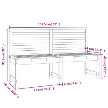 Garden Bench 157.5 cm Solid Wood Douglas - Outdoor Seating