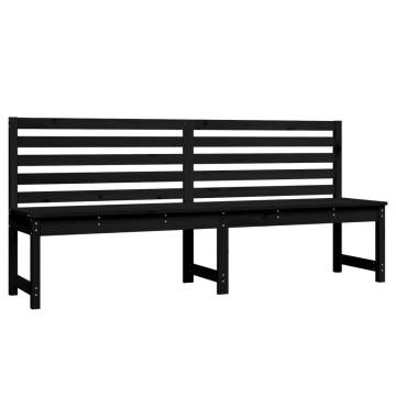 Garden Bench Black 201.5 cm Solid Wood Pine - Stylish & Durable