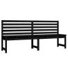 Garden Bench Black 201.5 cm Solid Wood Pine - Stylish & Durable