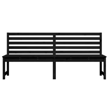 Garden Bench Black 201.5 cm Solid Wood Pine - Stylish & Durable