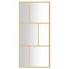 Modern Walk-in Shower Wall with Gold Frame - 90x195 cm