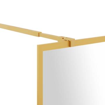 Modern Walk-in Shower Wall with Gold Frame - 90x195 cm