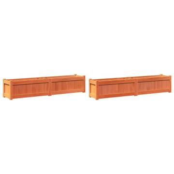 Garden Planters 2 pcs Wax Brown Solid Wood Pine | HipoMarket