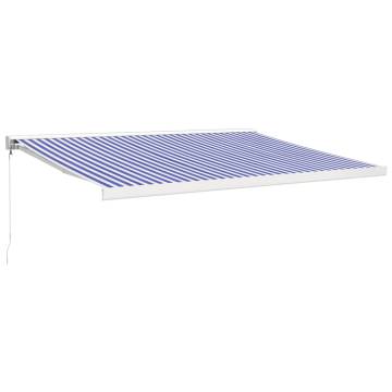 Retractable Awning Blue & White 4x3m - Durable & Stylish