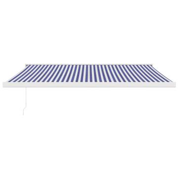 Retractable Awning Blue & White 4x3m - Durable & Stylish