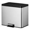 EKO Pedal Bin Essential 2x15 L Matte Silver - Stylish & Functional