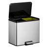 EKO Pedal Bin Essential 2x15 L Matte Silver - Stylish & Functional