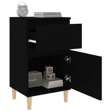 Elegant Black Bedside Cabinets - 2 pcs, 40x35x70 cm