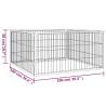 Dog Playpen 4 Panels Black - Heavy-Duty Steel 100x50 cm