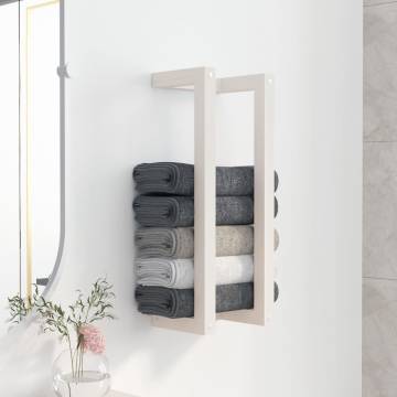 Stylish White Towel Rack - Solid Pine 23x18x60 cm