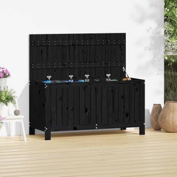 Black Garden Storage Box - Solid Pine Wood | 115x49x60 cm