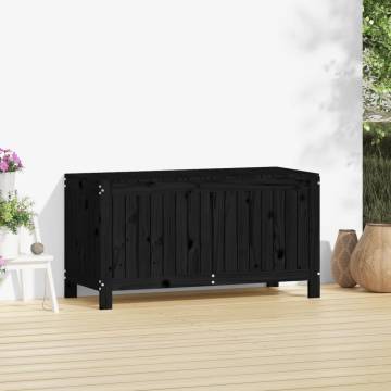 Black Garden Storage Box - Solid Pine Wood | 115x49x60 cm