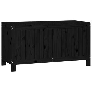 Black Garden Storage Box - Solid Pine Wood | 115x49x60 cm