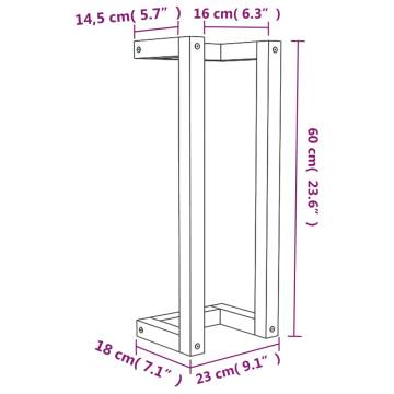 Stylish White Towel Rack - Solid Pine 23x18x60 cm