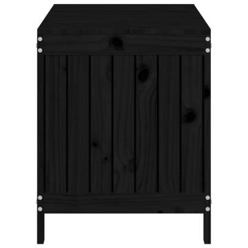 Black Garden Storage Box - Solid Pine Wood | 115x49x60 cm