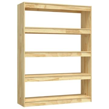 Solid Pinewood Book Cabinet/Room Divider - 100x30x135.5 cm