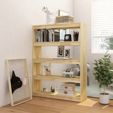 Solid Pinewood Book Cabinet/Room Divider - 100x30x135.5 cm