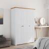 3-Door Pine Wardrobe in White - Stylish Storage Solution