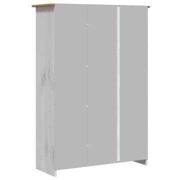 3-Door Pine Wardrobe in White - Stylish Storage Solution