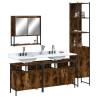 4 Piece Bathroom Furniture Set Smoked Oak Engineered Wood Colour smoked oak Number of 1 Number of Pieces 