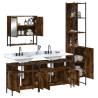 4 Piece Bathroom Furniture Set - Smoked Oak Engineered Wood