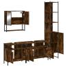 4 Piece Bathroom Furniture Set - Smoked Oak Engineered Wood