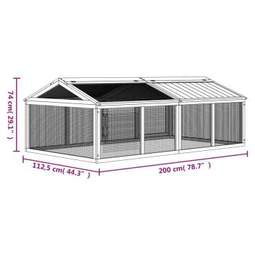 Run Box Brown 200x112.5x74 cm Solid Wood Pine - Hipomarket