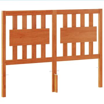 Stylish Wax Brown Solid Pine Headboard - 135 cm