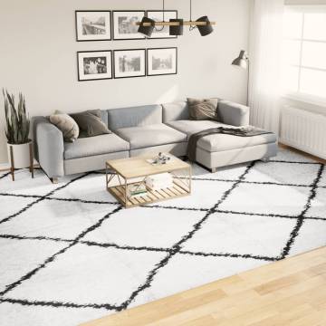 Shaggy Rug PAMPLONA 300x400 cm | Modern Cream & Black Design