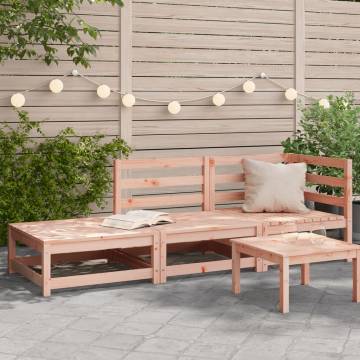 Stylish 2-Seater Garden Sofa with Footstool - Solid Douglas Wood