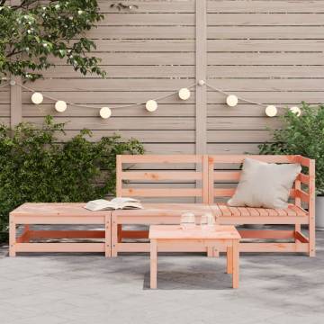 Stylish 2-Seater Garden Sofa with Footstool - Solid Douglas Wood