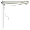 Manual Retractable Awning with LED - 3x2.5m Cream