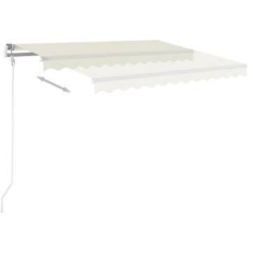 Manual Retractable Awning with LED - 3x2.5m Cream