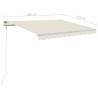 Manual Retractable Awning with LED - 3x2.5m Cream