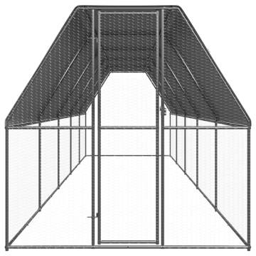 Outdoor Chicken Cage 2x10x2 m - Galvanised Steel at HipoMarket