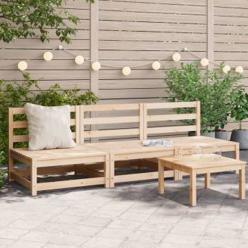 Garden Sofas Armless 3 pcs - Solid Wood Pine Furniture