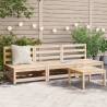 Garden Sofas Armless 3 pcs - Solid Wood Pine Furniture